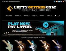 Tablet Screenshot of leftyguitarsonly.com